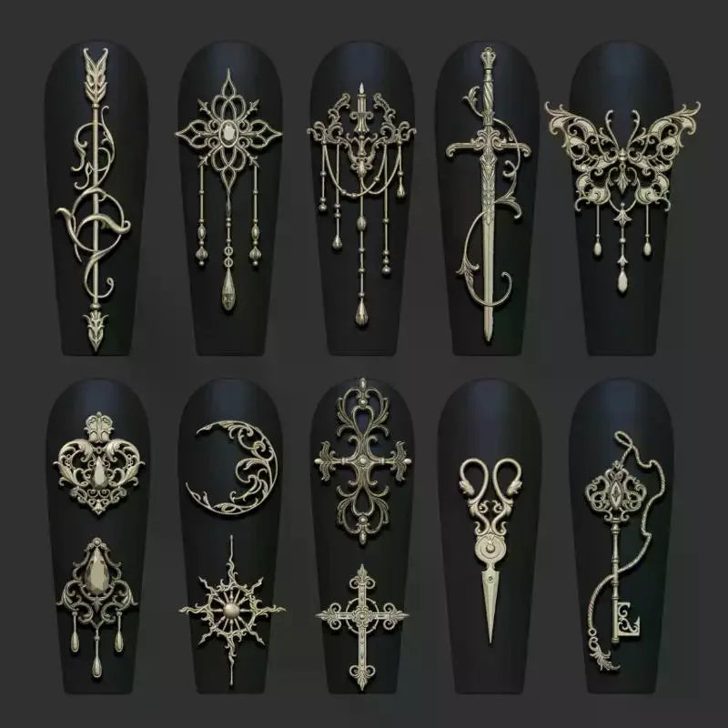 3D Silicone Nail Art Mold – Retro Floral & Bow Design