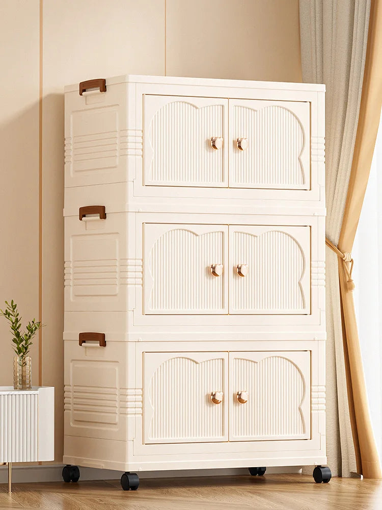 3/4/5layers Foldable Large Capacity Storage Cabinet ,Wardrobe Organizer,Multifunctional Space-Saving Utility Cabinet Oasis Select