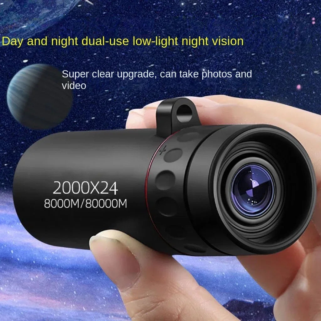 New 2000x25 HD Monocular Telescope Mini Portable Mobile Phone Telescope with Holder Camping Hunting Birdwatching Telescope Oasis Select 2000X24