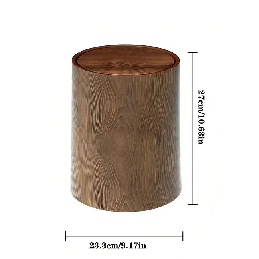 Retro Wood Trash Can Waterproof Wastebasket Decoration Bathroom Dustbin Household Large Capacity Garbage Bin Kitchen Accessories Oasis Select YELLOW 8L