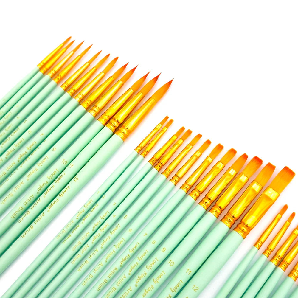 12/48pcs Professional Artist Paint Brush Set,Watercolor Oil Painting Watercolor Drawing Painting Supplies,Nylon Hairs for Artist Oasis Select