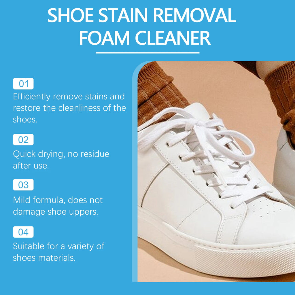 Shoe Stain Removal Foam Cleaner for White Sneakers Gentle Cleansing Remove Yellow Edge Stains Shoe Cleaning Products 120ml Oasis Select