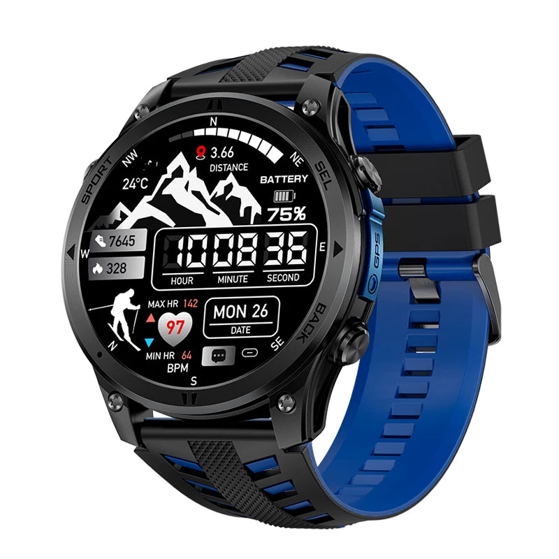 Outdoor GPS Path 1.46"100+ Multi-sport Mode BT Call Smart Watch IP68 Waterproof Sports Run Tracker Compass Smartwatch Men 530mAh Oasis Select BBBBS