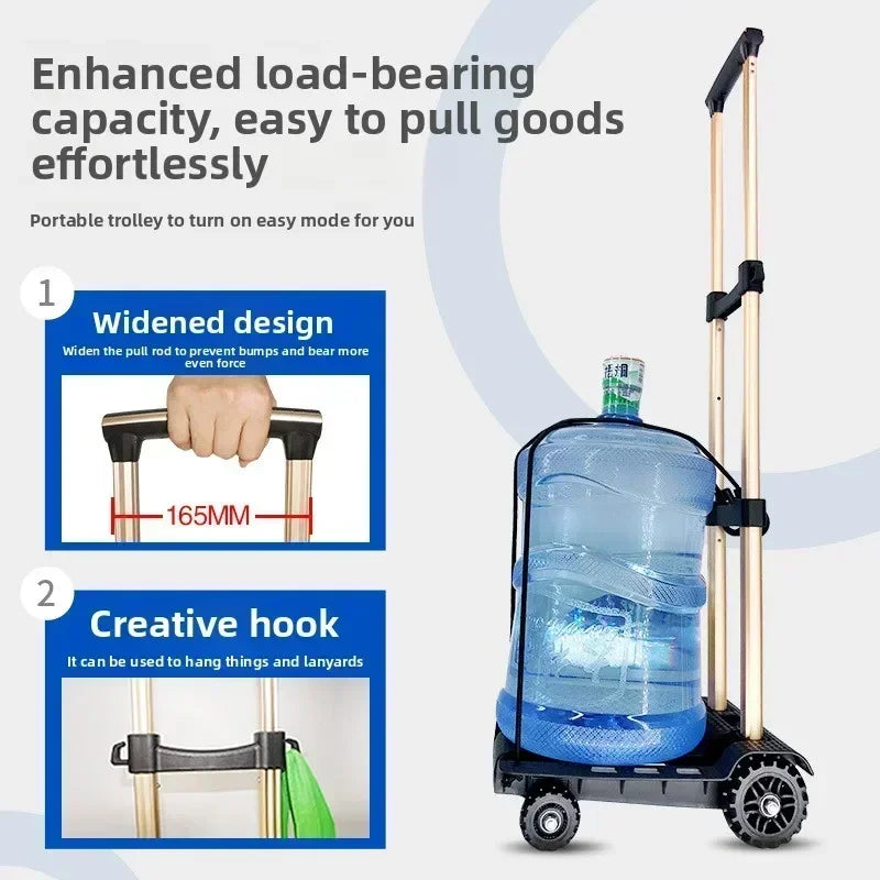 small pull-up cart, aluminum tie rod, luggage cart, hand-pulled cart, shopping grocery shopping cart with bag Durable Oasis Select