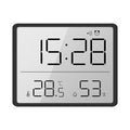 Ultra Thin Alarm Clock LCD Large Screen Digital Temperature Hygrometer Simple Alarm Clock Magnetic Design Desk Decoration Clocks Oasis Select Black