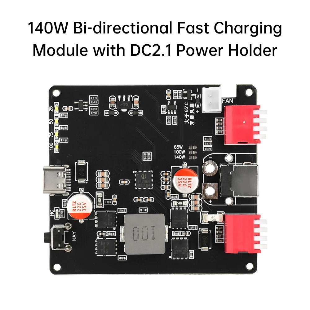 PD3.1 140W Bidirectional Fast Charging Module IP2366 2S 3S 4S 5S 6S Lithium Battery Charging Board Li-ion Lifepo4 BMS Charger Oasis Select with power socket