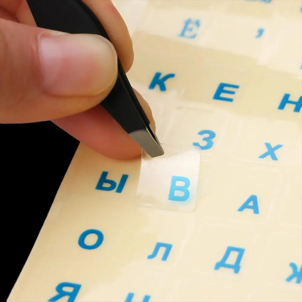 1Pc Russian Transparent Keyboard Stickers Russia Layout Alphabet Black White Label Letters for Notebook Computer PC Laptop Oasis Select