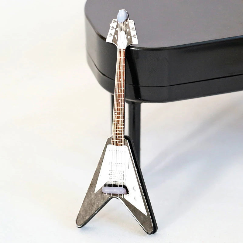 1/12 Dollhouse Guitar Toy Miniature Accessories Dollhouse Musical Instrument Model Home Decoration Accessories Children's Gifts Oasis Select Black