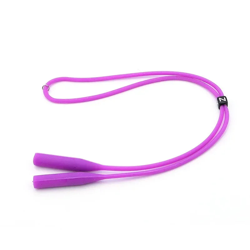 Adjustable Elastic Silicone Eyeglasses Straps Sunglasses Chain Sports Anti-Slip String Glasses Ropes Band Cord Holder Oasis Select Purple