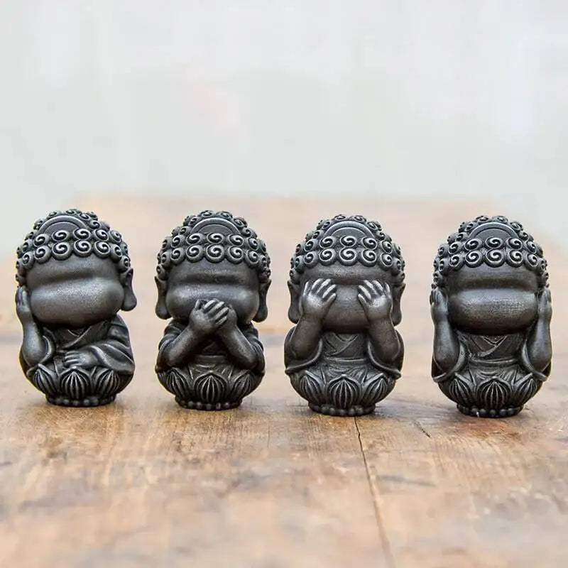 Chinese Style Buddha Zen Tea Pet Ornament Tea Pet Imitation Cast Iron Tea Play Oasis Select