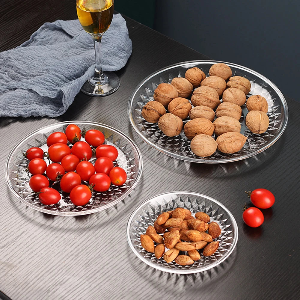 Clear Acrylic Snack & Fruit Serving Tray | Round PET Plate