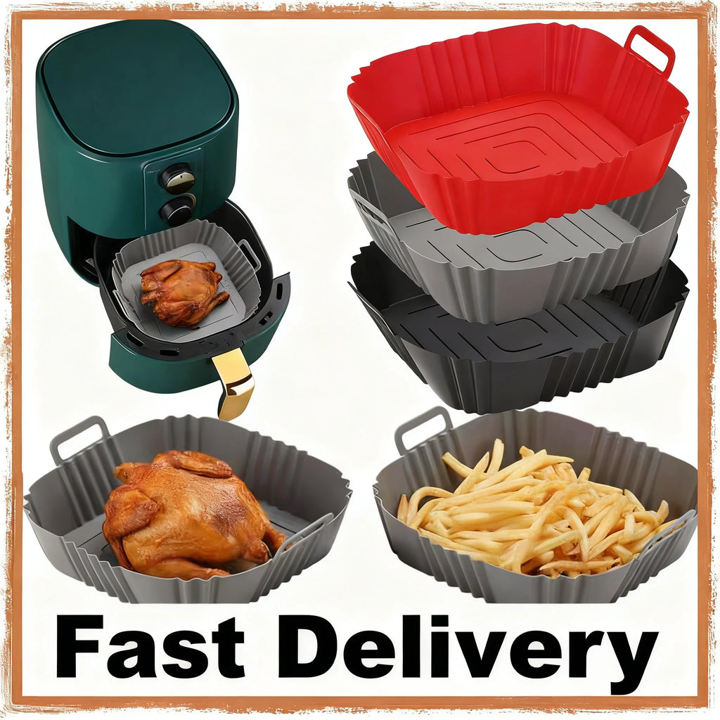 22cm Silicone Air Fryer Liner – Non-Stick Reusable Basket