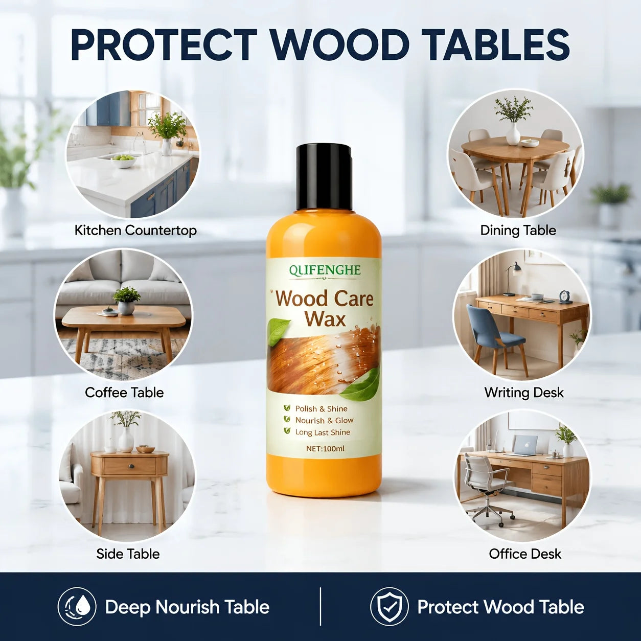 3.38oz Professional Wood Floor Wax And Polish - One Step Solution for Brightening Protecting And Restoring Shine for All Wooden Oasis Select