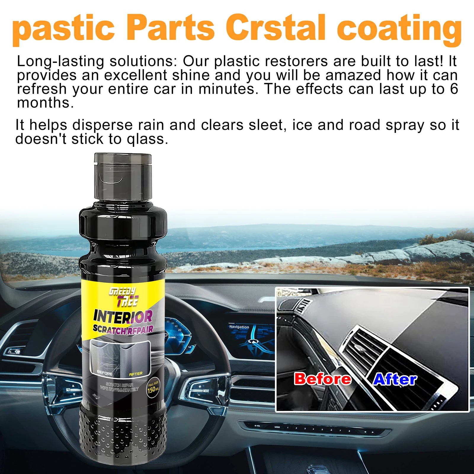 Scratch Repair Kit for Interior Crystal Clear Car Plastic Restorer - Auto Interior & Panel Renewal Wax Coating Agent Car Wax Car Oasis Select