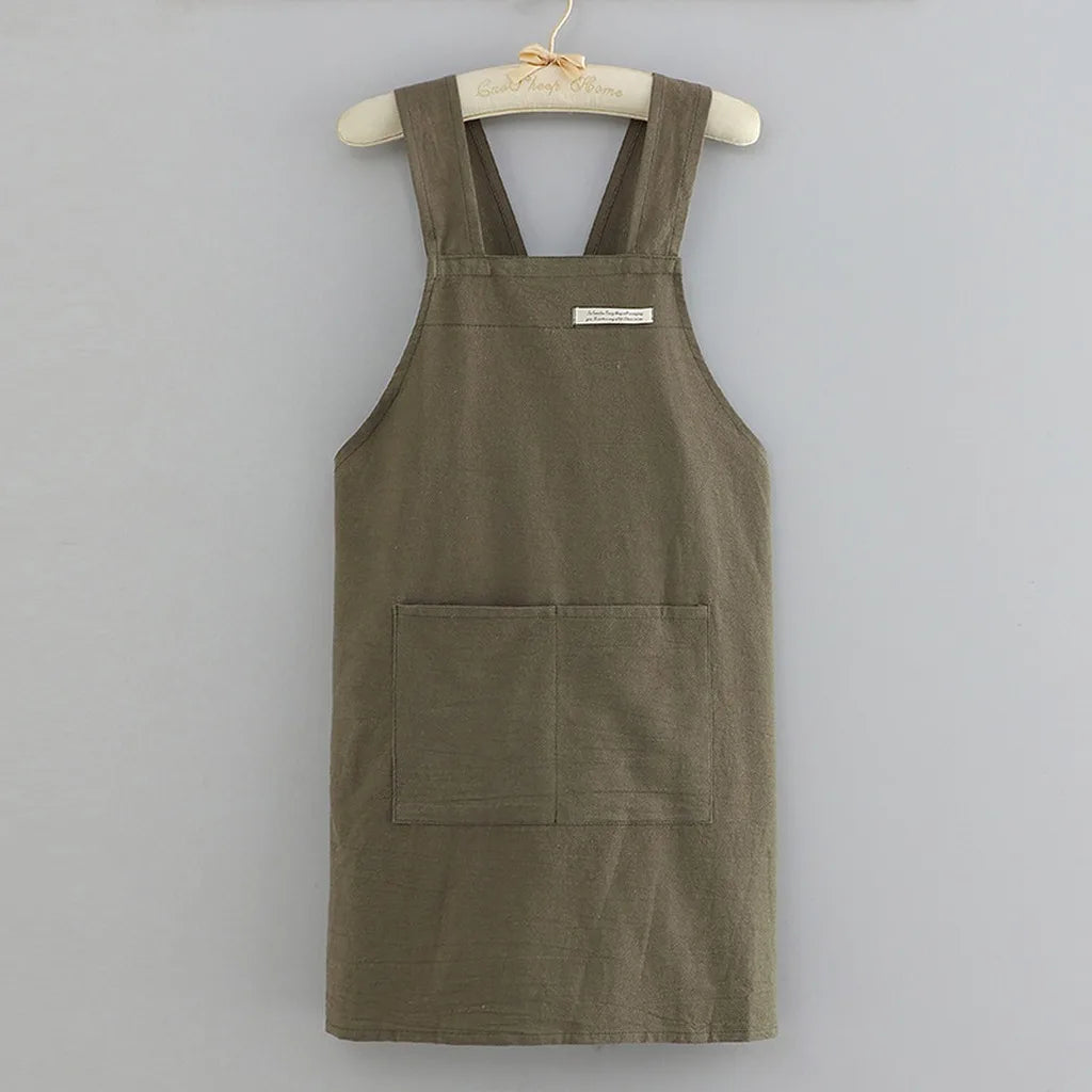 Cooking Cotton Kitchen Aprons Breathable Wear Resistant Adult Waist Aprons Anti Fouling Soft Restaurant Work Clothes Home Oasis Select Khaki Brown