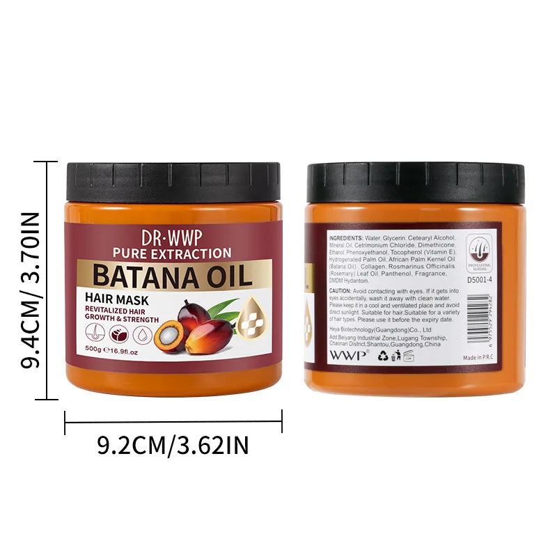500ml Batana Oil Shampoo and Conditioner Set for Hydrating Care, Softening Hair, and Improving Dryness and Frizz Oasis Select Hair mask 500g