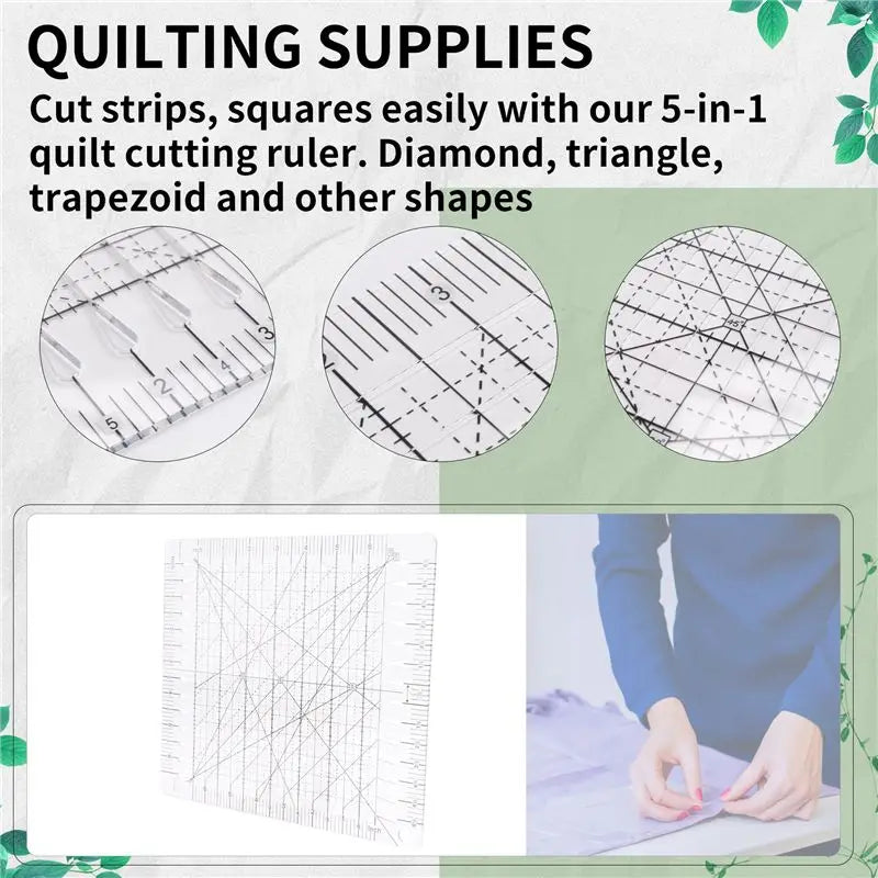 LIKE WISH Sewing Ruler Fabric Cutting Ruler Quilting Supplies Tools Sewing Supplies Fabric Cutter Patchwork Template DIY Oasis Select