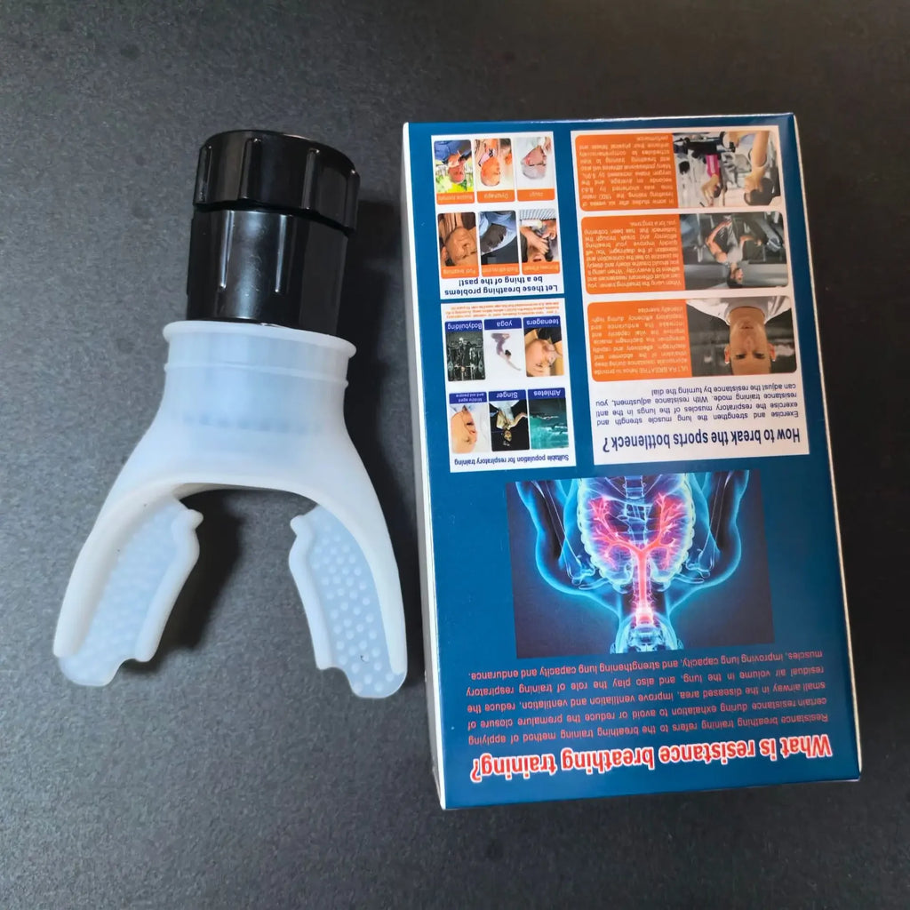Adjustable Intensity Breathing Trainer Sports Portable Lung Capacity Abdominal Trainer Knob Improve Strength Endurance Gear Oasis Select WHITE