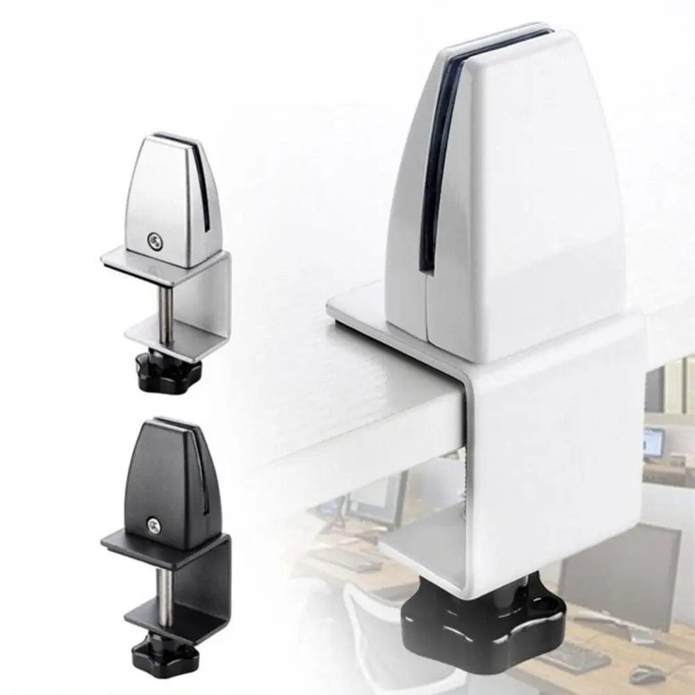 Aluminum Alloy Office Desk Baffle Clip Black White Silver Adjustable Glass Clamp Hardware Furniture Accessories Oasis Select