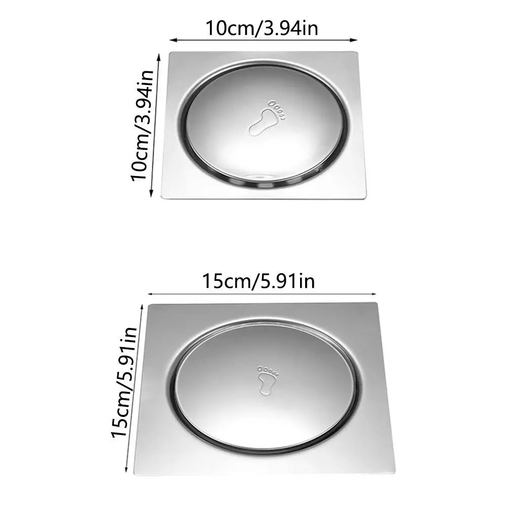 Square Shower Floor Drain | Press-Type Hair Catcher Anti-Odor