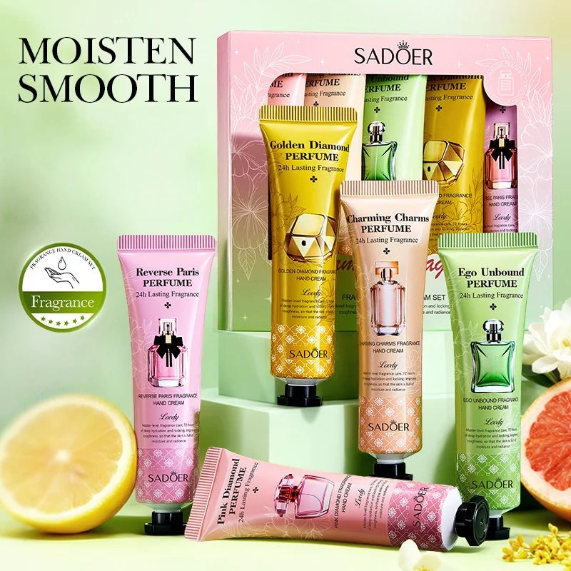 SADOER 5-Piece Fragrance Hand Cream Gift Set – 5 x 30g Hand Cream Set Oasis Select
