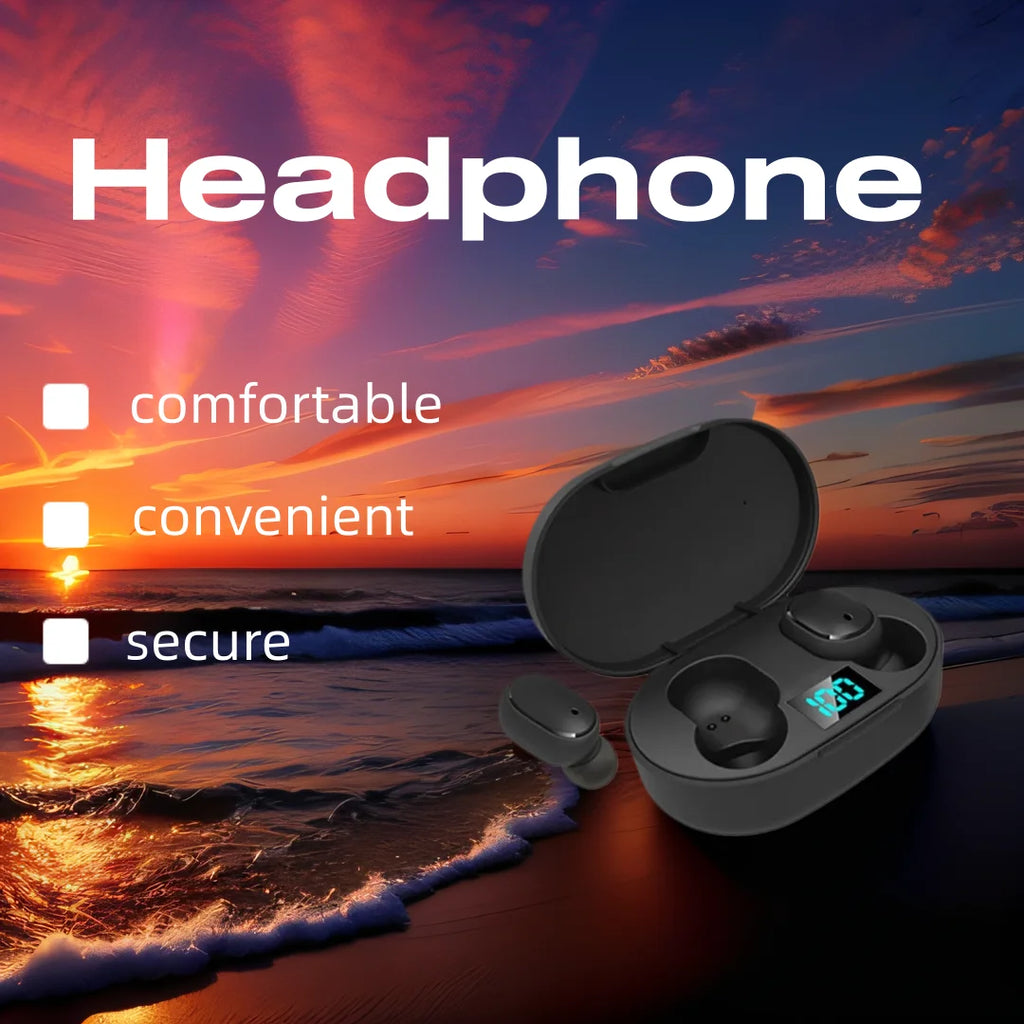E6S Wireless Bluetooth Earphones TWS Bluetooth Headset Wireless Earbuds Noise Cancelling Earphones with Mic Headphones Sport Oasis Select