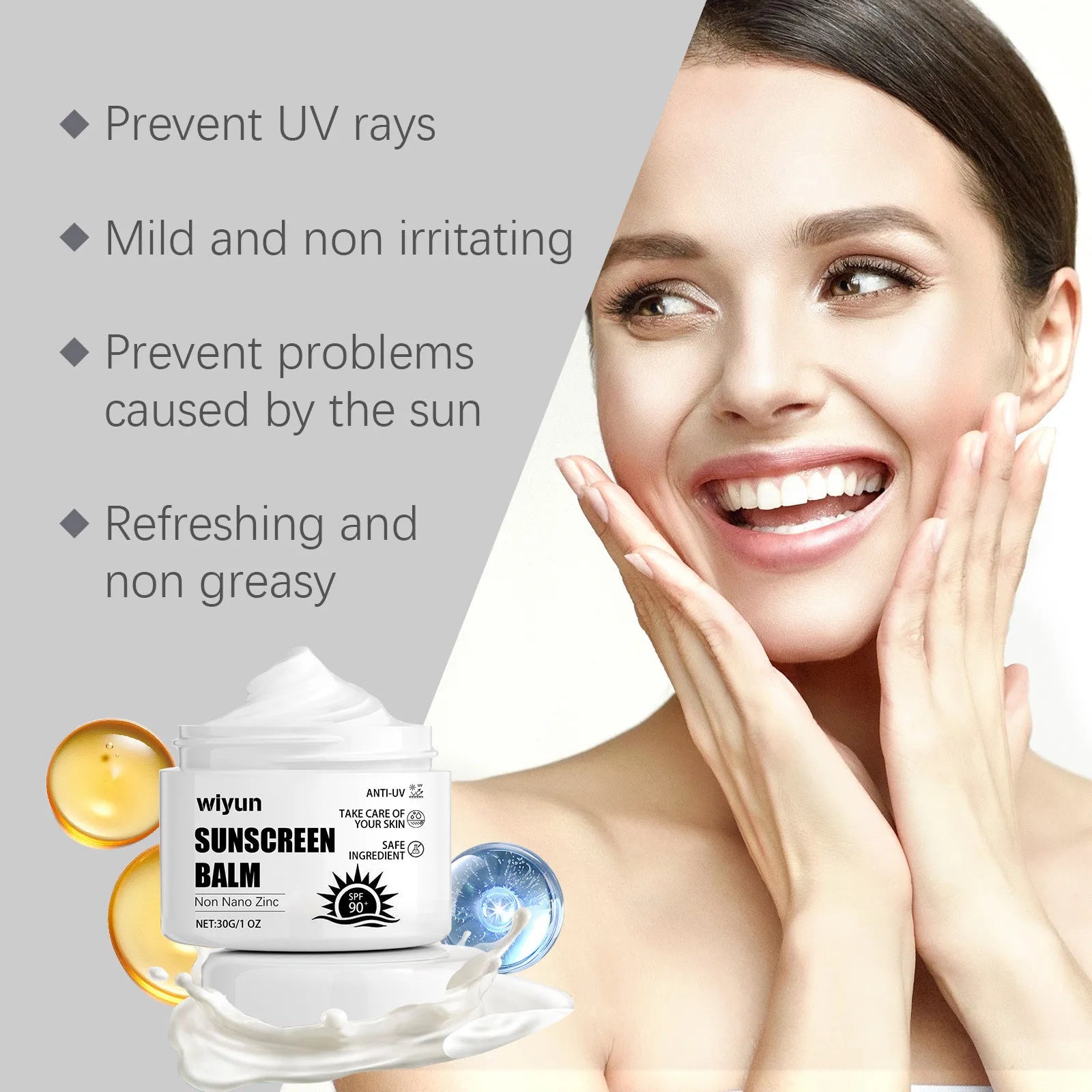 SPF 90 Sunscreen Cream – UV Shield, Oil-Control & Moisturizing