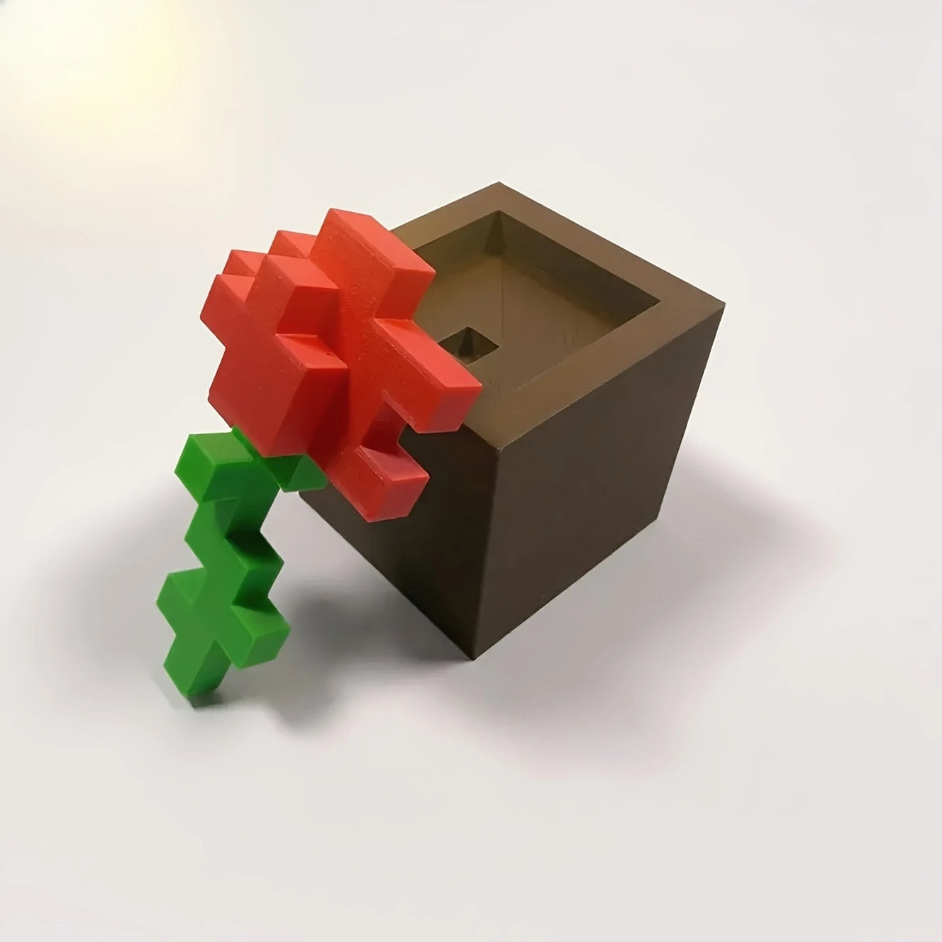 3D Printed Pixel Rose Flower Figurine Romantic Home Desktop Decor Art Ornament Valentine Christmas Birthday Party Holiday Gift Oasis Select