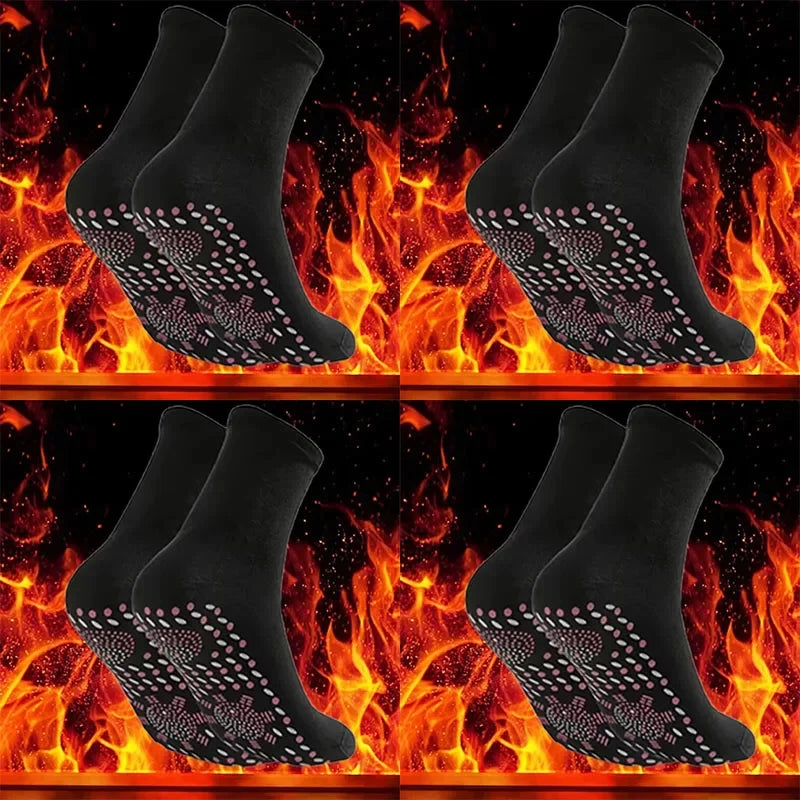 9/6/3/1Pairs Magnetic Socks Self Heating Therapy Magnetic Therapy Pain Relief Socks Woman Men Self-Heating Socks Oasis Select 4 pairs-black