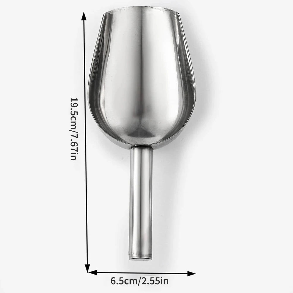 Stainless Steel Ice Scoop | Flat Bottom Kitchen Shovel