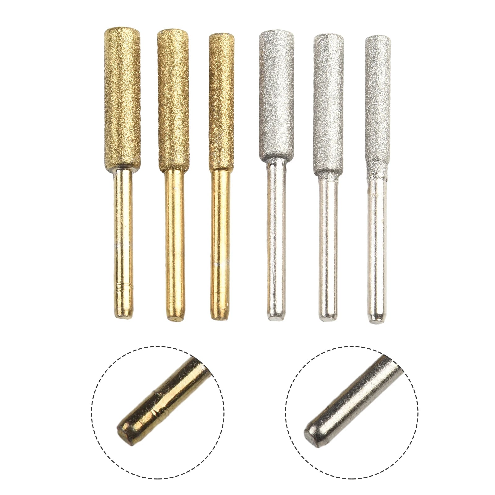 6Pcs Coated Cylindrical Burr 4/4.8/5.5mm Chainsaw Sharpener Stone File Chain Saw Sharpening Grinding Head Oasis Select