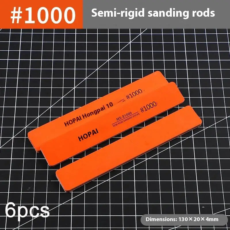 6Pcs MS-E400-1500 Semi-rigid Sanding Sticks Plastic Model Polishing Rod For DIY Assembling Model Build Tools@#X Oasis Select 1000