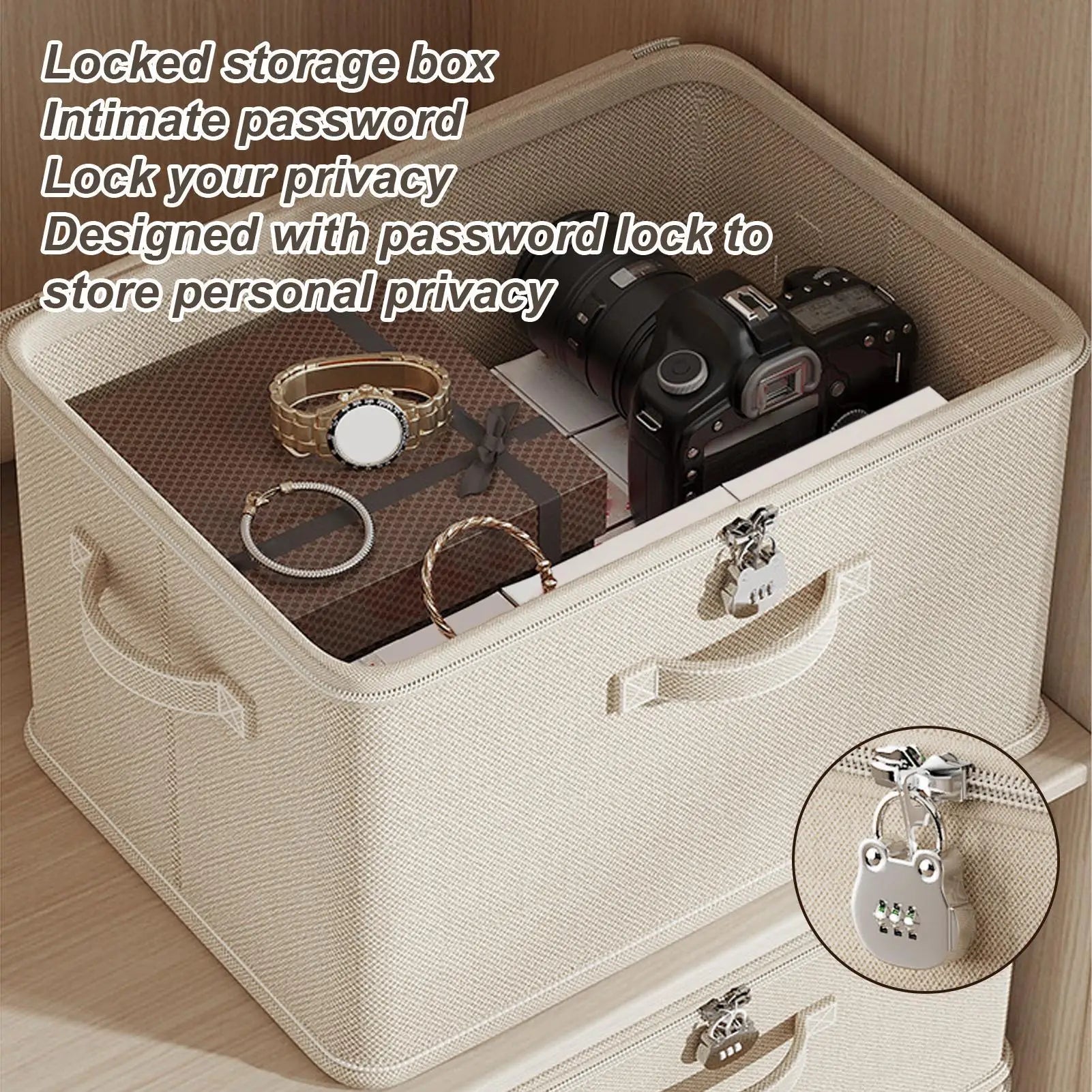 Lockable Storage Box Odor Proof Storage Container Stackable with Handle Locking Organizing Bin Washable Shelf Baskets for home Oasis Select
