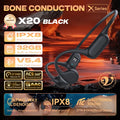 Bone Conduction Wireless Headphone IPX8 Waterproof Swimming Sport Earphones Open-Ear HIFI Bluetooth 5.4+32GB MP3 Player With Mic Oasis Select Black 32GB