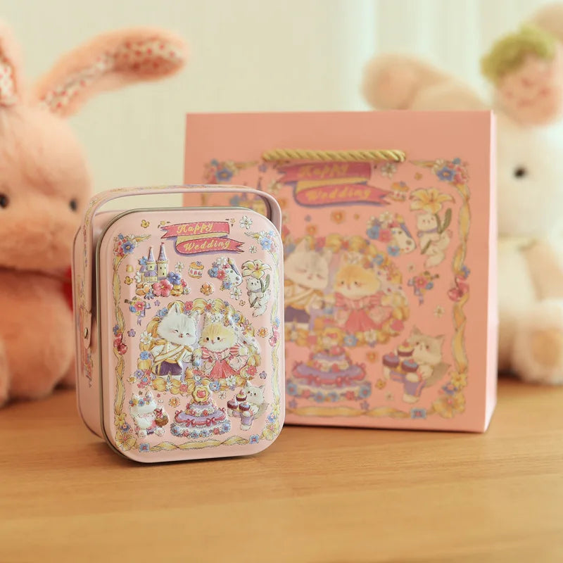 Tinplate Candy Box Kids Gifts Small Tin Box Cookie Box Portable Rabbit Gift Box for Birthday Wedding Party Decoration Oasis Select Style 6 Other