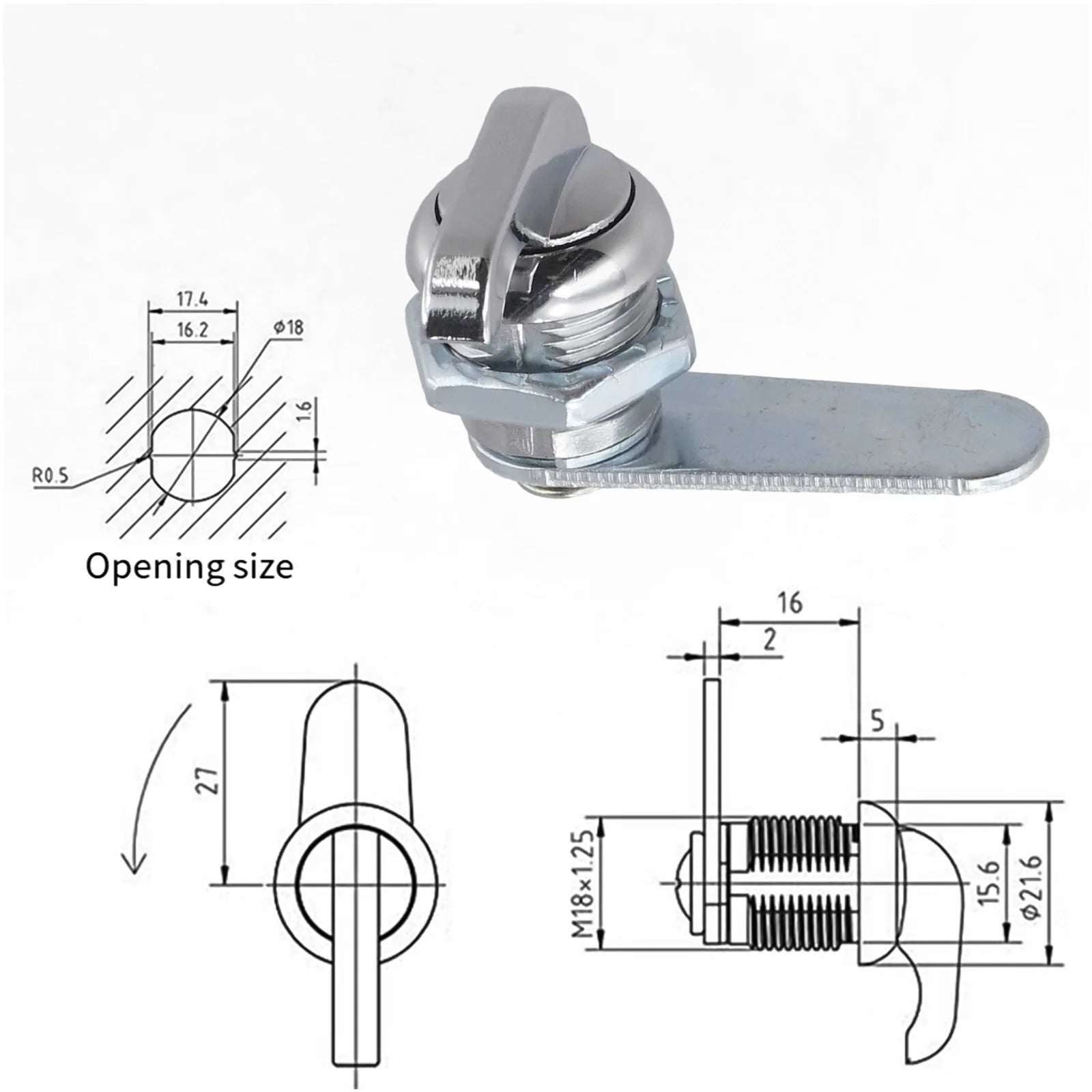 Keyless Cam Lock – Rotary Cylinder for Cabinets, Lockers & Yachts Cabinet Cam Lock Oasis Select
