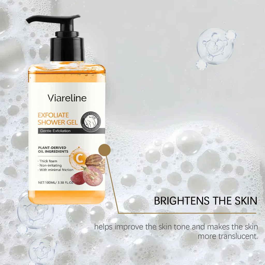 100ML Body Shower Gel Gentle Exfoliating Cleaning Pore Dirts Remove Dead Skin Smoothing Improve Skin Texture Body Bathing Gel Oasis Select