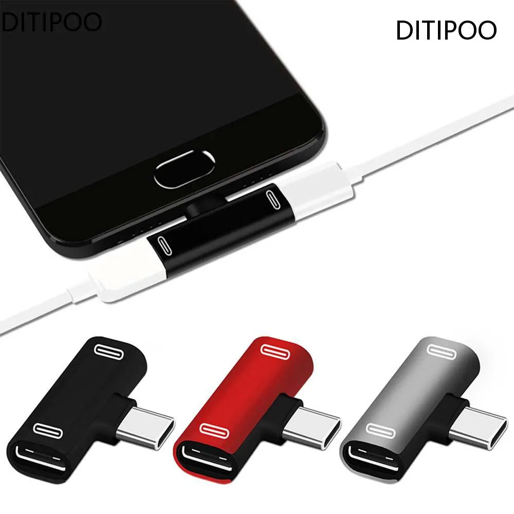 USB C Splitter Type C Male to Dual Type C Female Earphones Charger Adapter Splitter Converter Oasis Select
