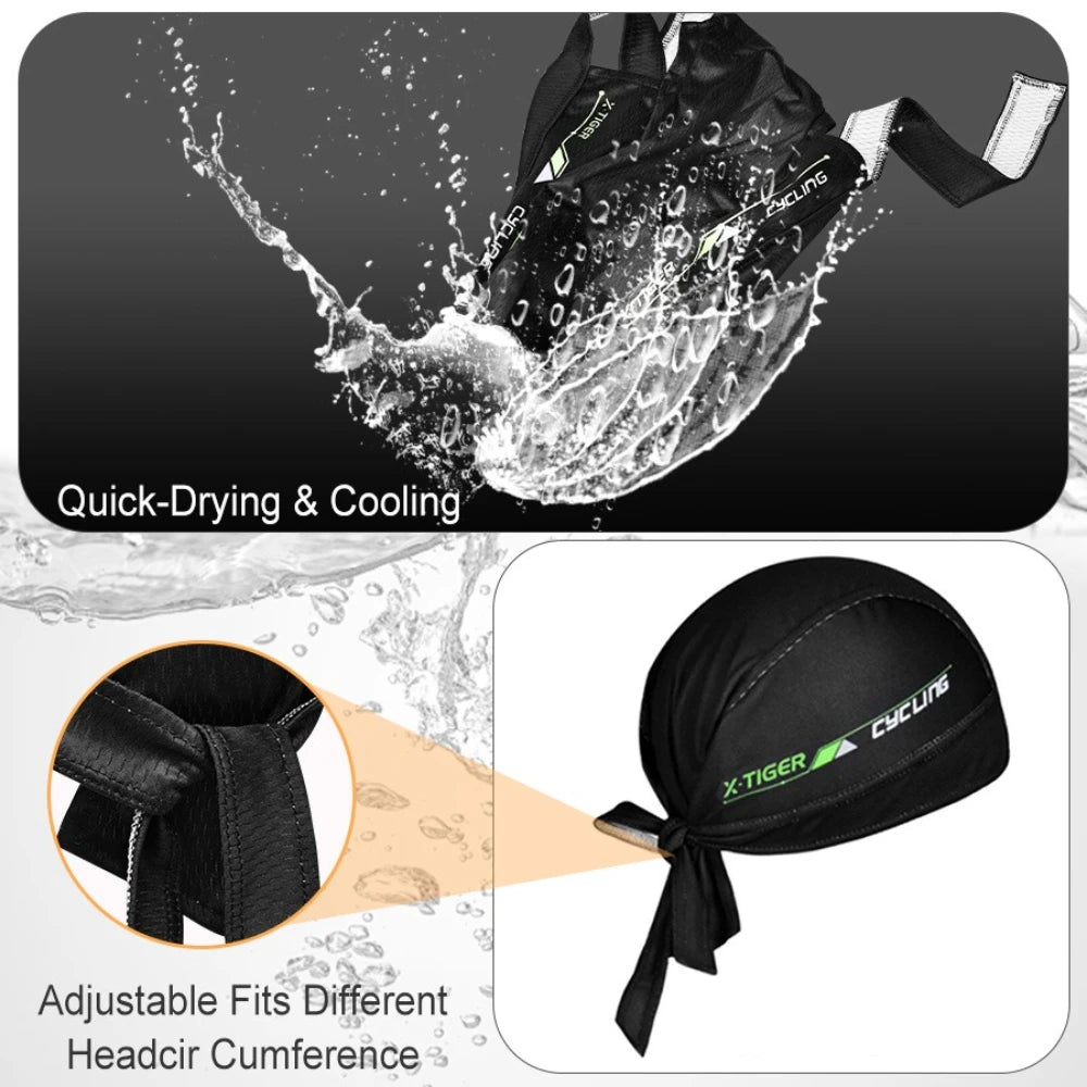 X-TIGER Men's Cycling Bandana Cap Elastic Breathable Summer Quick Dry MTB Bike Headscarf Outdoor Sports Running Riding Headwear Oasis Select