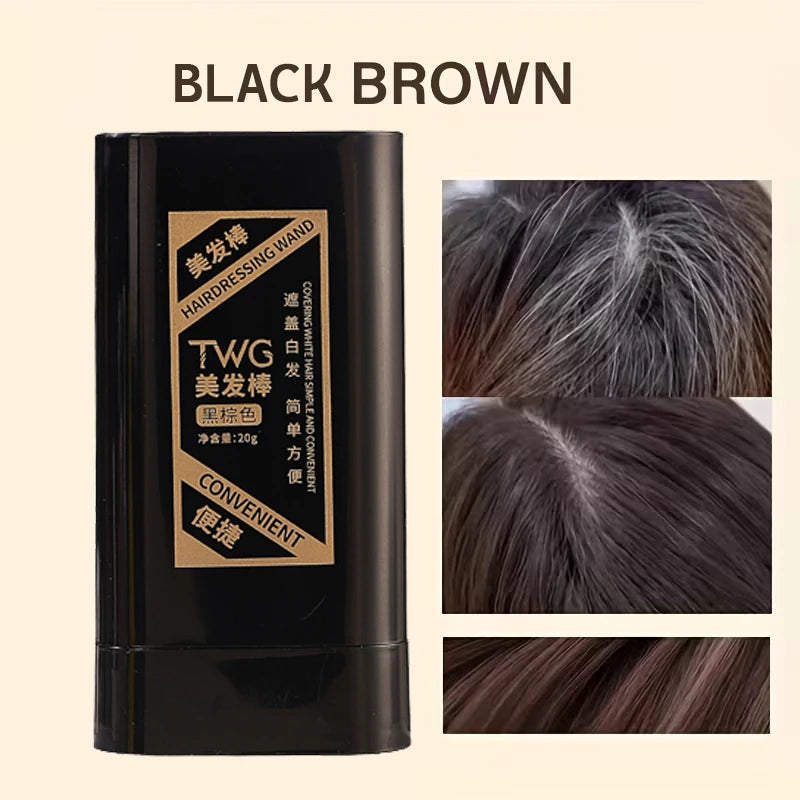 Portable Hair Dye Stick – Waterproof Gray Hair Cover Hair Color Stick Oasis Select BLACK BROWN