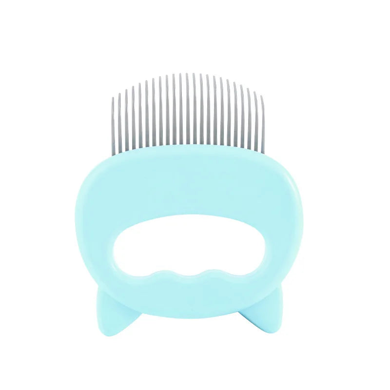 PetCat Comb Grooming Massage Brush Shell Shaped Handle Dog Grooming Massage Tool To Remove Hairs For Cat Cleaning Supplies Oasis Select cyan
