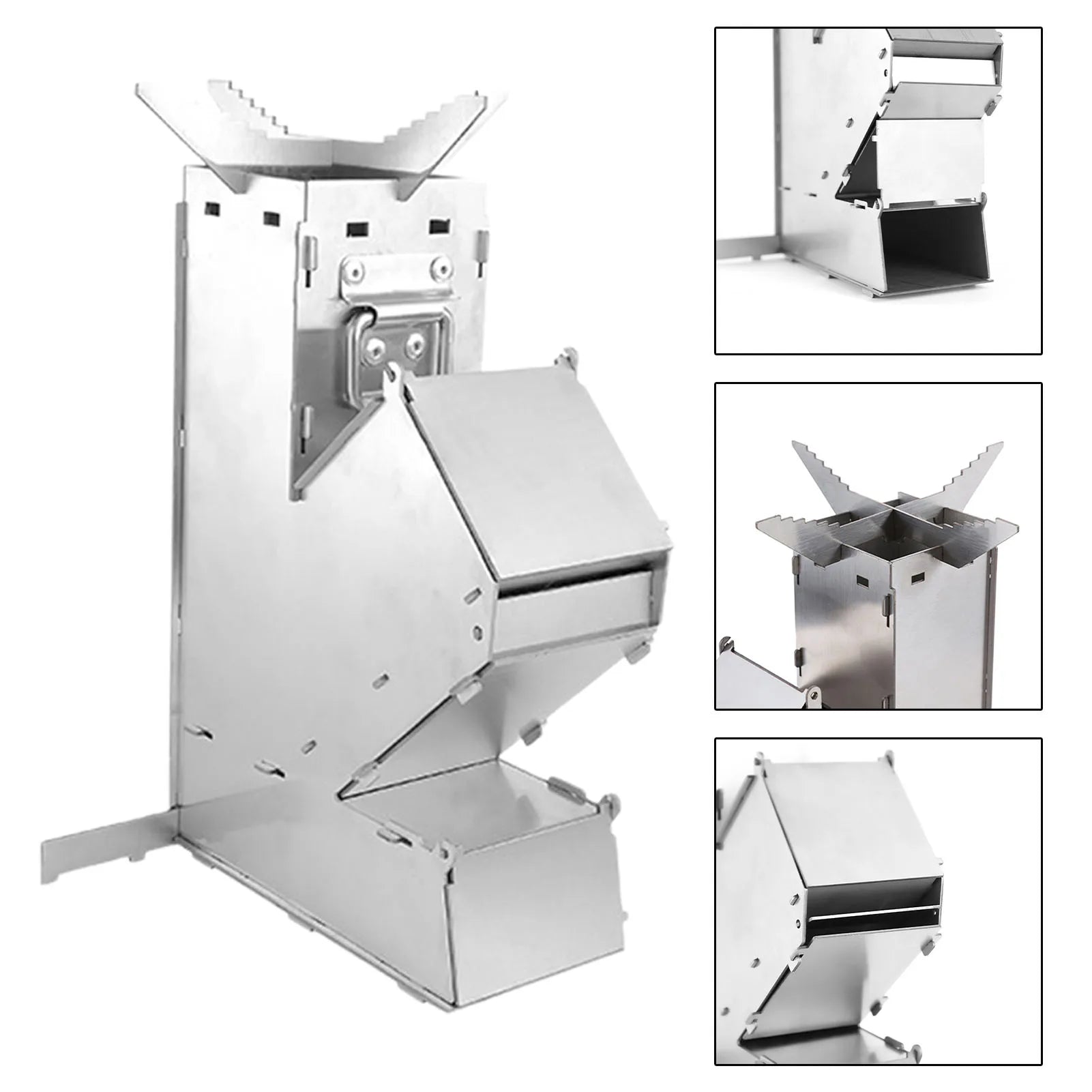 Camping Mini Wood Stove Portable Tent Firewood Stove Detachable Wood Burner Stainless Steel Rocket Stoves Picnic Pocket Grill Oasis Select