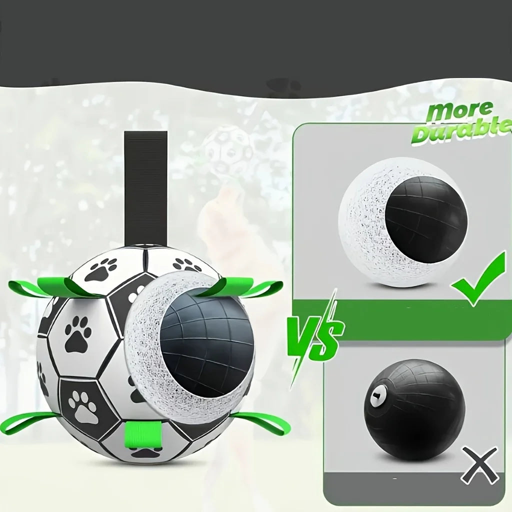 Interactive Dog Soccer Ball, Bite Resistant Pet Football for Small Dogs & Puppies, Squeaky Training Toy for Indoor Outdoor Play Oasis Select