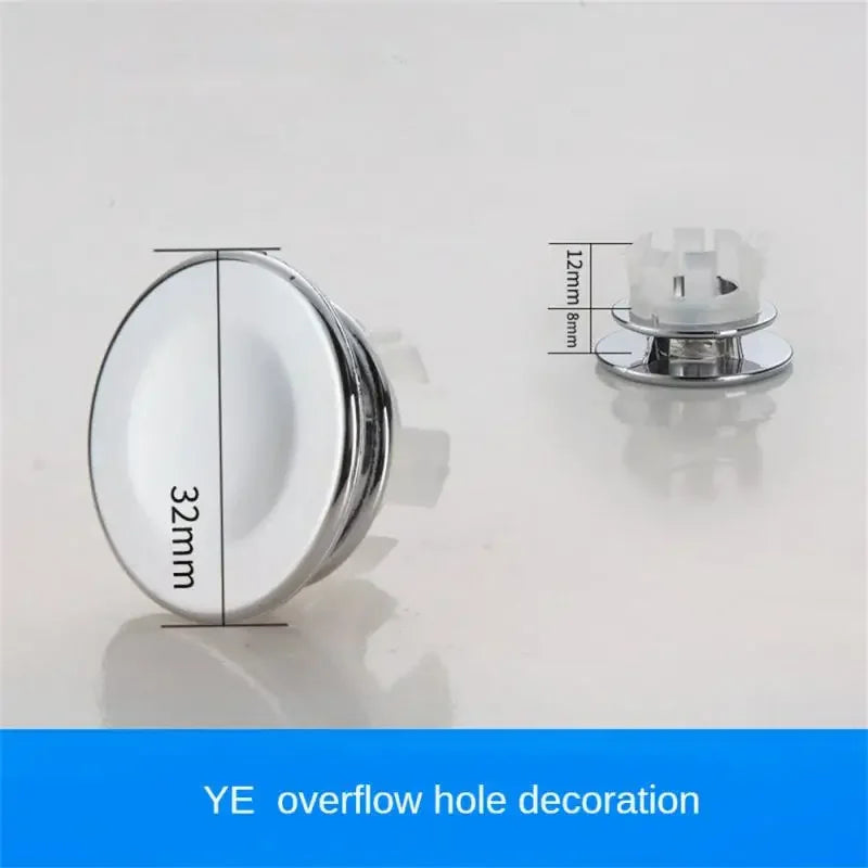 1-30PCS Brass Sink Drain Stopper Ceramic Art Basin Overflow Hole Plug Decorative Cover for Bathroom Sink Shower Accessories Oasis Select 1PC Style E