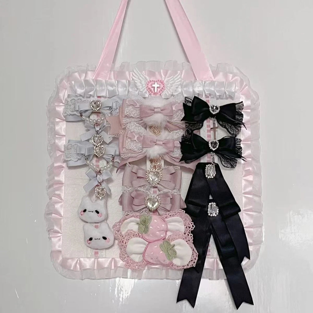 Lovely Felt Wall Hanging Organizer Pouch Decorative Wall Mount Storage Bag for Hair Clips Barrettes All Kinds Bedroom Decor Oasis Select