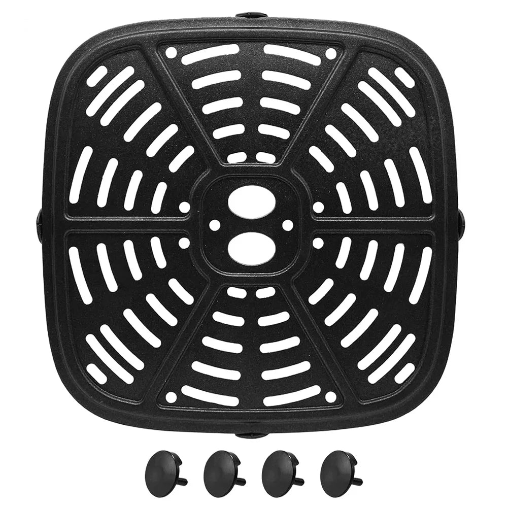 Air Fryer Basket Replacement Grill Pan Air Fryer Grill Plate Air Fryer Power Parts Plate Tray For Holstein Housewares Air Fryer Oasis Select black