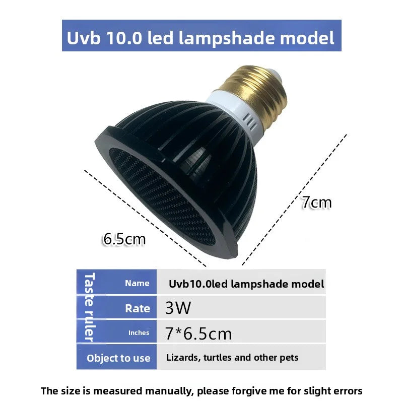 UVB UVA LED Reptile Basking Lamp for Turtles & Lizards | 3W