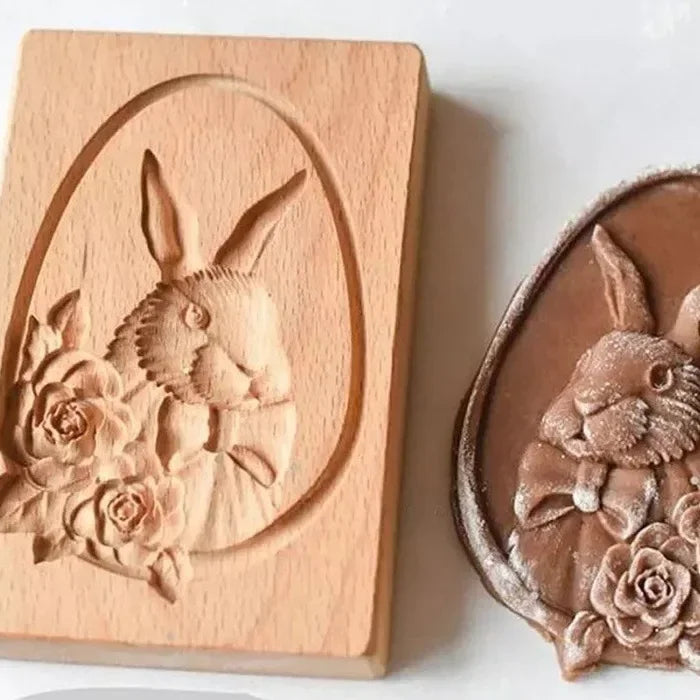 DIY Wooden Shortbread Mold Raspberry Heart Carved Gingerbread Cookie Mold Kitchen Cutter Molds For Valentine's Day Easter Party Oasis Select 06 - 13x8x2cm