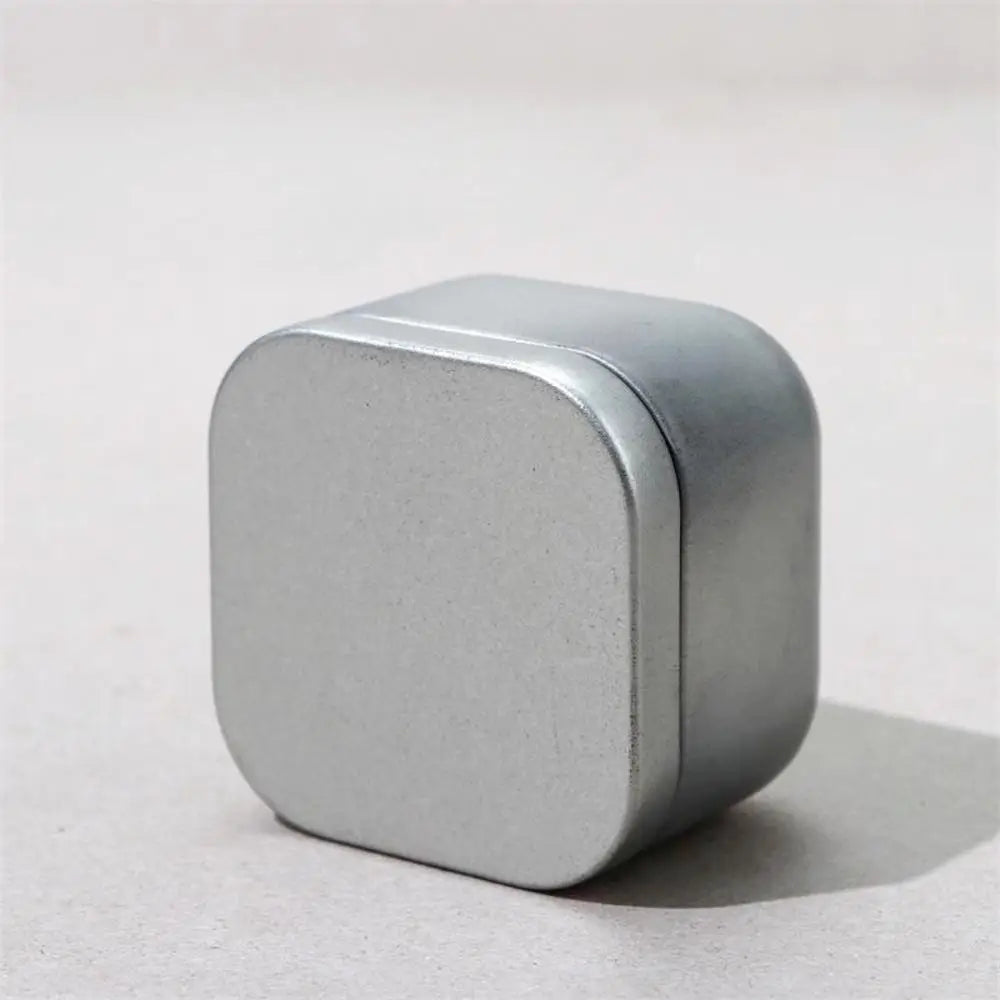 Portable Solid Color Mini Tin Box Tea Sealed Jar Packing Boxes Jewelry Candy Small Storage Can Coin Earring Headphones Gift Case Oasis Select Square Silver