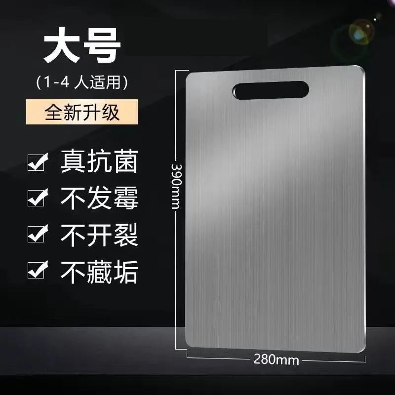 304 Stainless Steel Panel and Chopping Board Kitchen Household Double Sided Kneading Dough Fruit Meat Chopping Cutting Board Oasis Select 39x28cm